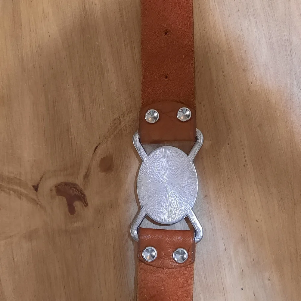 Leatherock turquoise and Brown Leather Belt - Picture 6 of 7
